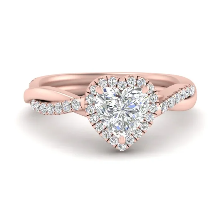 Vine Halo Diamond Engagement Ring