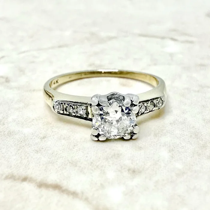 Vintage 1940’s 14K Gold 0.60 CT Diamond Solitaire Engagement Ring