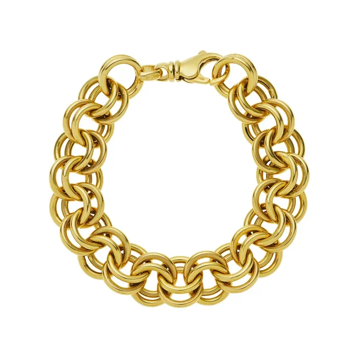 Vintage Charm Chain Bracelet set in 14K Yellow Gold