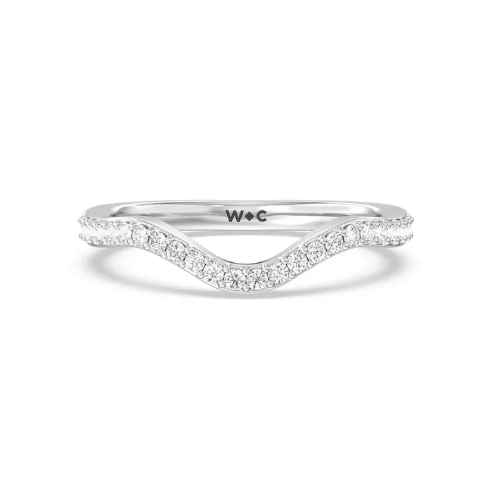 Vintage Glamour Ribbon Diamond Wedding Band