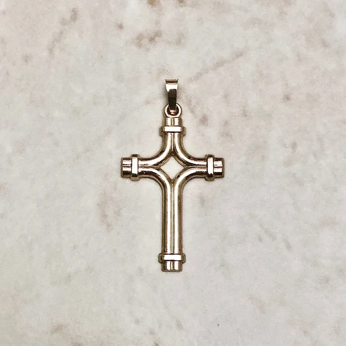 Vintage Solid 10 Karat Gold Cross Pendant