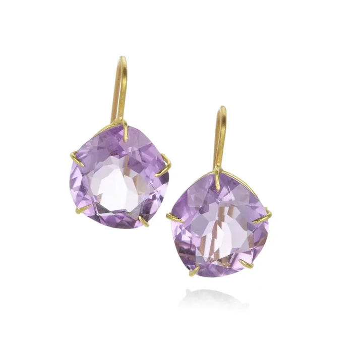 Violet Amethyst Petal Earrings