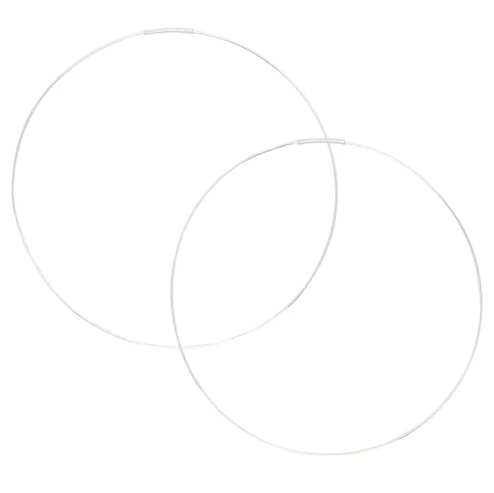 Wafer Wire Endless Hoops in Silver – 3″ – FINAL SALE