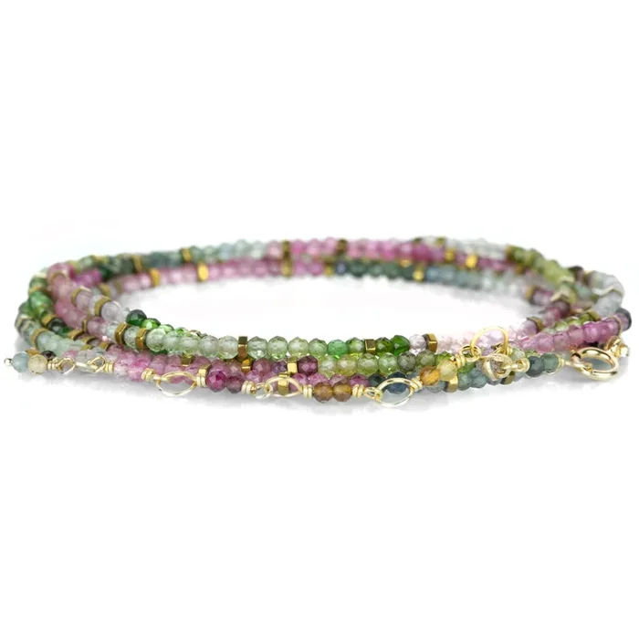 Watermelon Tourmaline Wrap with Confetti