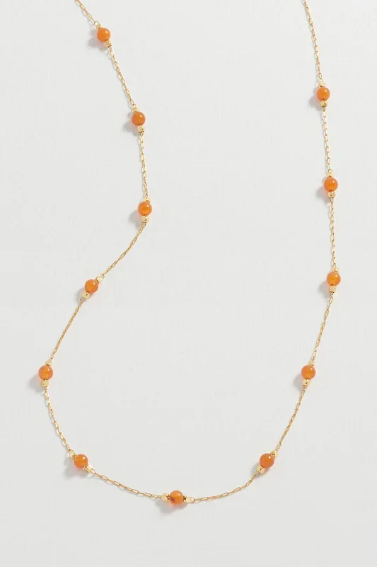 Wellness Carnelian Gemstone Bead Necklace