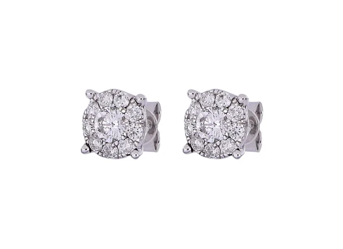 White Diamond Ladies Earrings (White Diamond 0.33 cts. White Diamond 0.37 cts.)