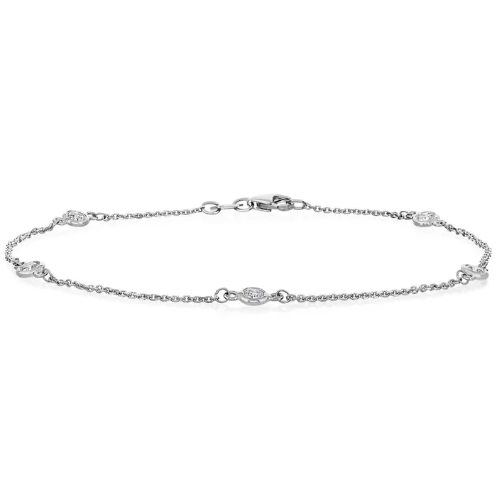 White Gold 1/3 Carat Diamond by the Inch Bracelet