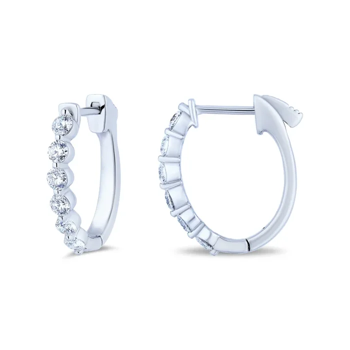 White Gold Diamond Hoop Earrings