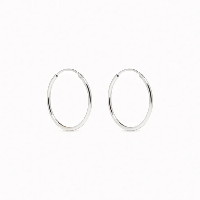 White Gold Hoops 18mm – Sonia