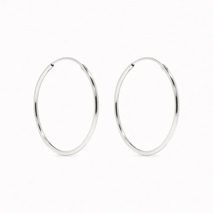 White Gold Hoops 25mm – Sonia