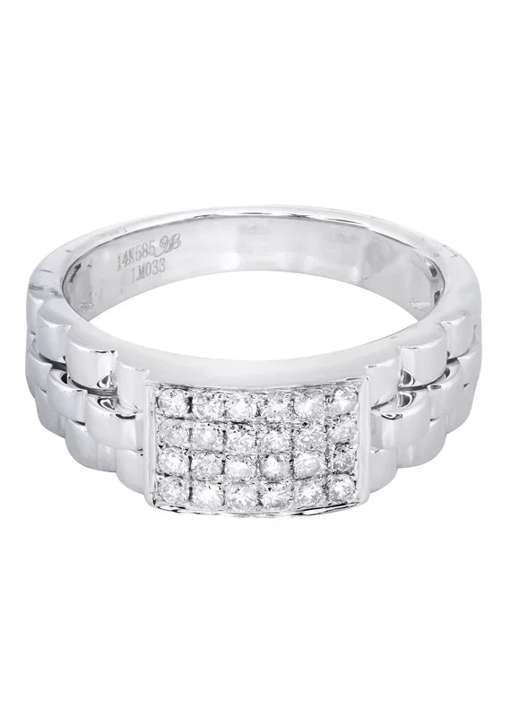 White Gold Mens Diamond Ring| 0.43 Carats| 7.13 Grams