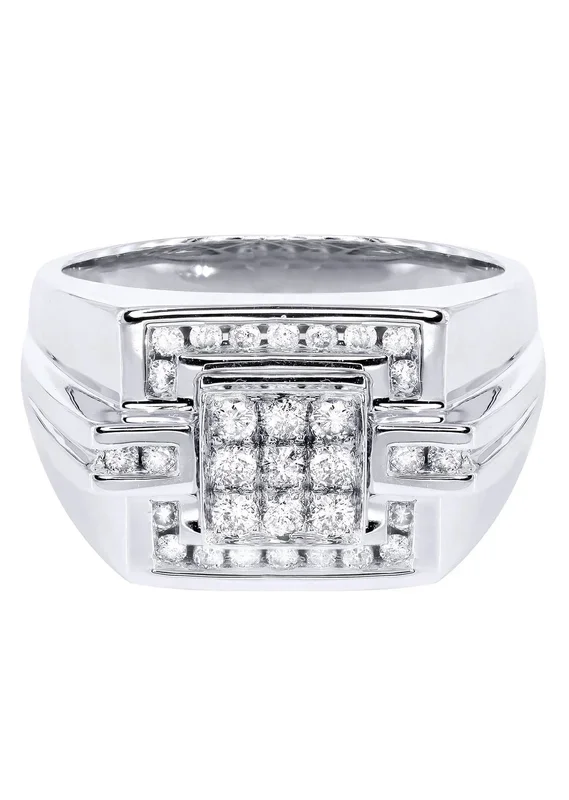 White Gold Mens Diamond Ring| 0.64 Carats| 11.01 Grams