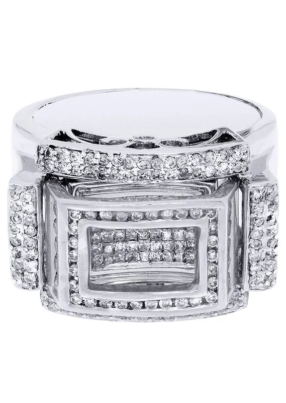 White Gold Mens Diamond Ring| 0.9 Carats| 15.88 Grams