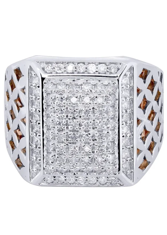 White Gold Mens Diamond Ring| 1 Carats| 16.55 Grams