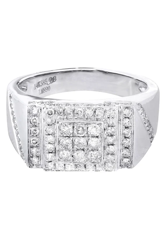 White Gold Mens Diamond Ring| 1 Carats| 9.11 Grams