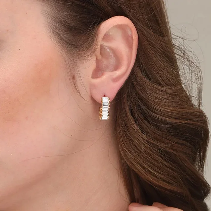 White Onyx Eternity Hoop Earrings