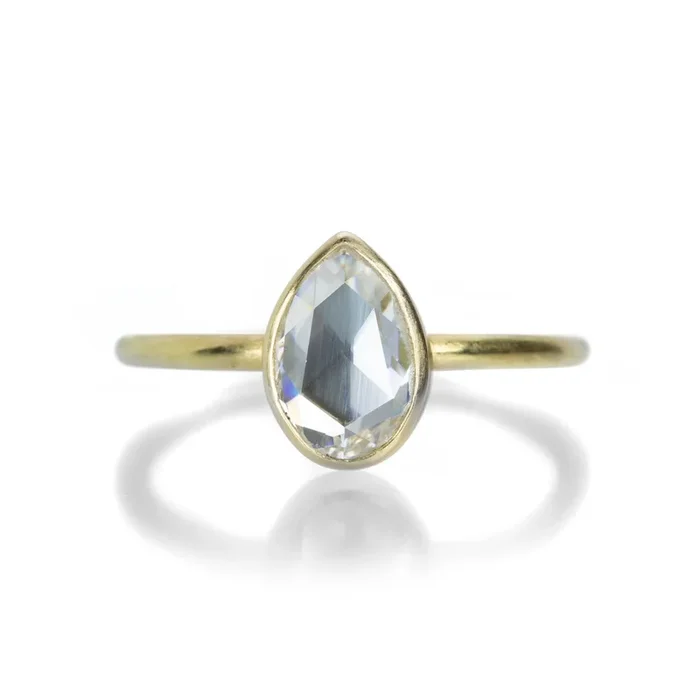 White Pear Diamond Ring