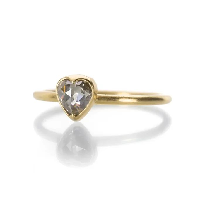 White Pear Rose Cut Diamond Ring