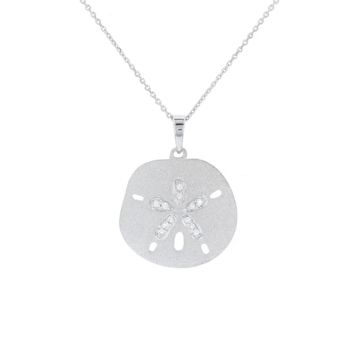 White Sapphire Sand Dollar Necklace