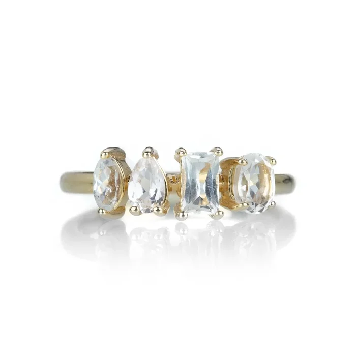 White Sapphire Story Ring