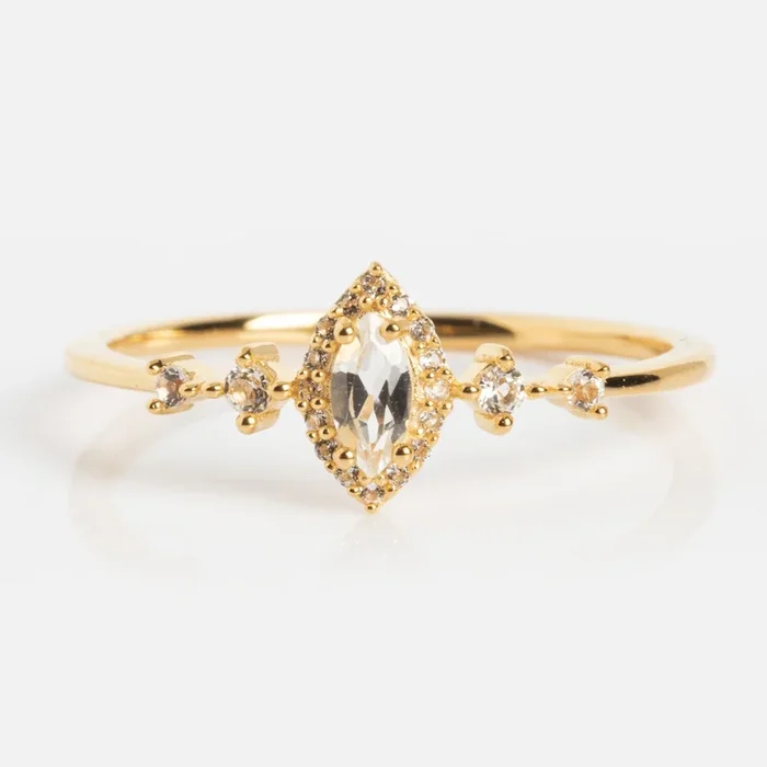 White Topaz Harlow Ring