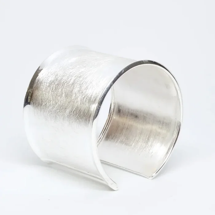 Wide Brushed Sterling Silver Cuff