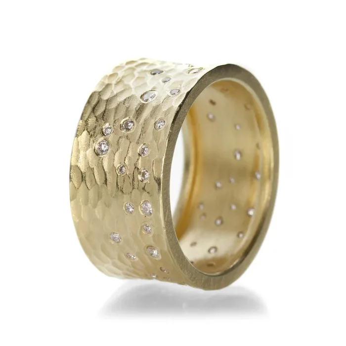 Wide Glacier Band with Diamonds