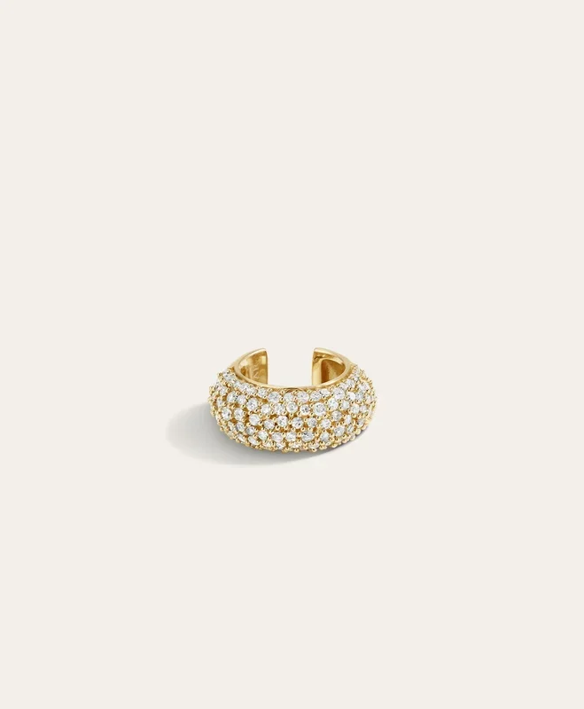 Wide Pave Diamond Ear Cuff