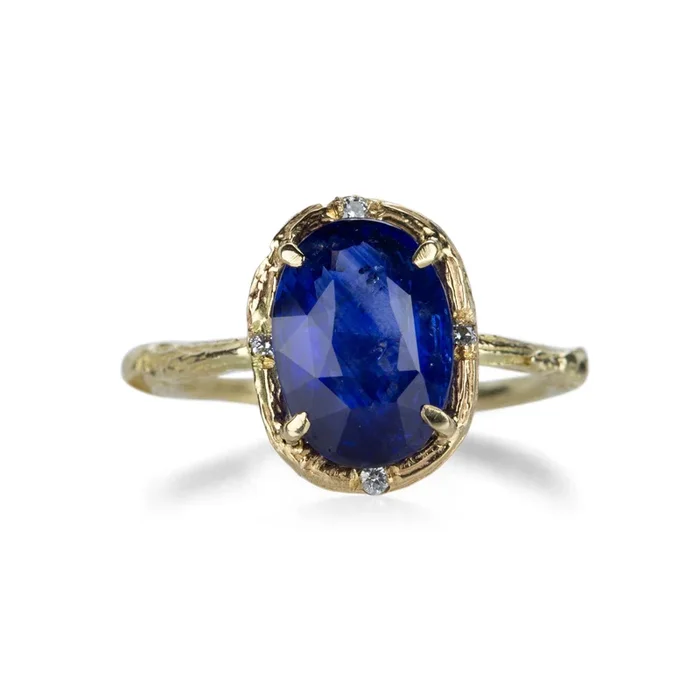 Willow Branch Ring with Royal Blue Sapphire