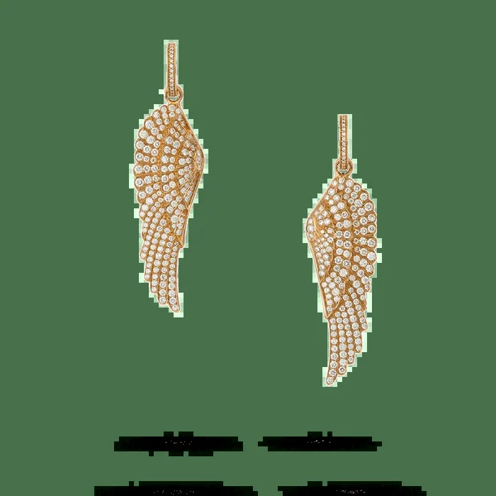 Wings Classic Hoop and Drop Diamond Earrings | In 18ct Yellow Gold
