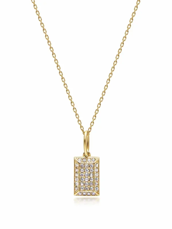Women’s Gold CZ Tag Necklace