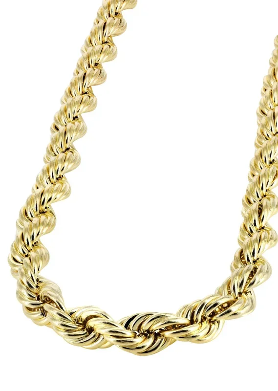 Womens 14K Yellow Gold Chain – Semi Solid Womens Rope Chain