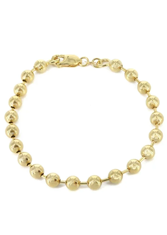 Womens Dog Tag Bracelet 10K/14K Yellow Gold