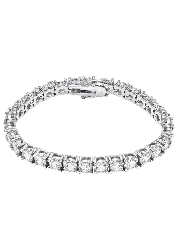 Womens Lab Grown Diamond Tennis Bracelet – 14K White Gold