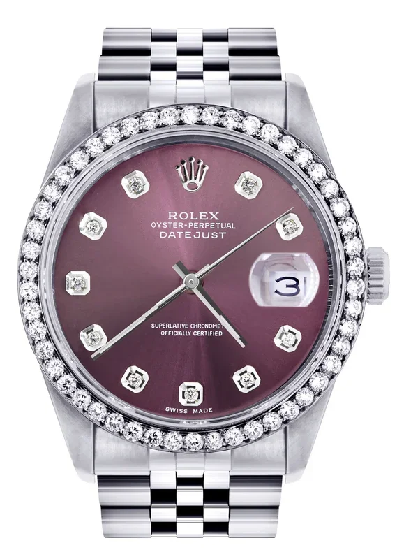 Womens Rolex Datejust Watch 16200 | 36Mm | Purple Dial | Jubilee Band