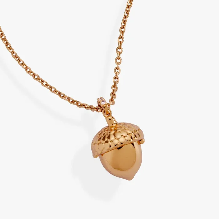 Woodland Acorn & Hidden Squirrel Locket Necklace