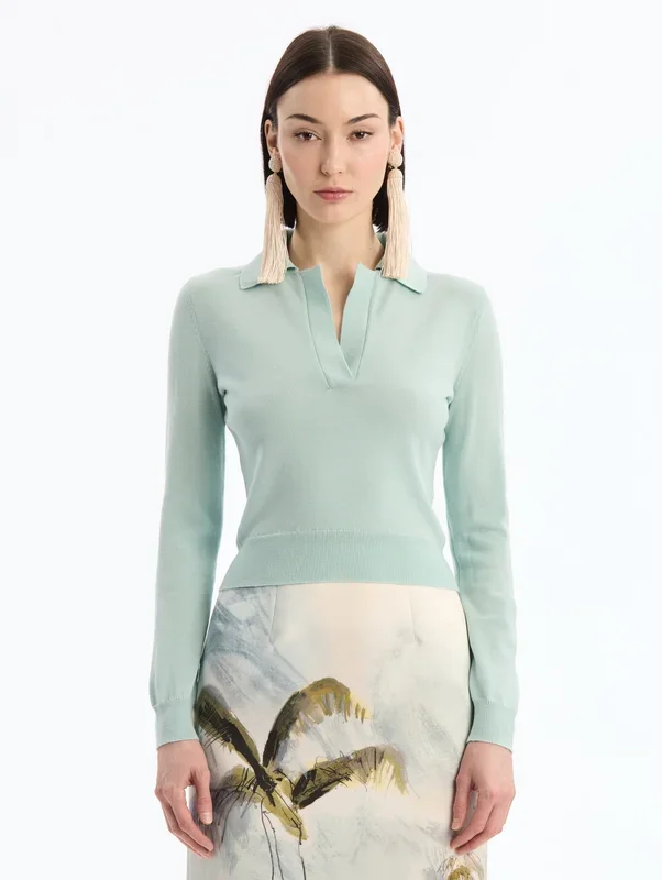 Wool Polo Pullover