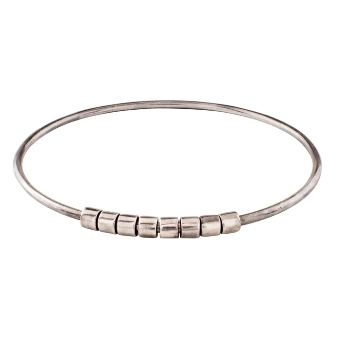 Worry Bangle in Antiqued Silver