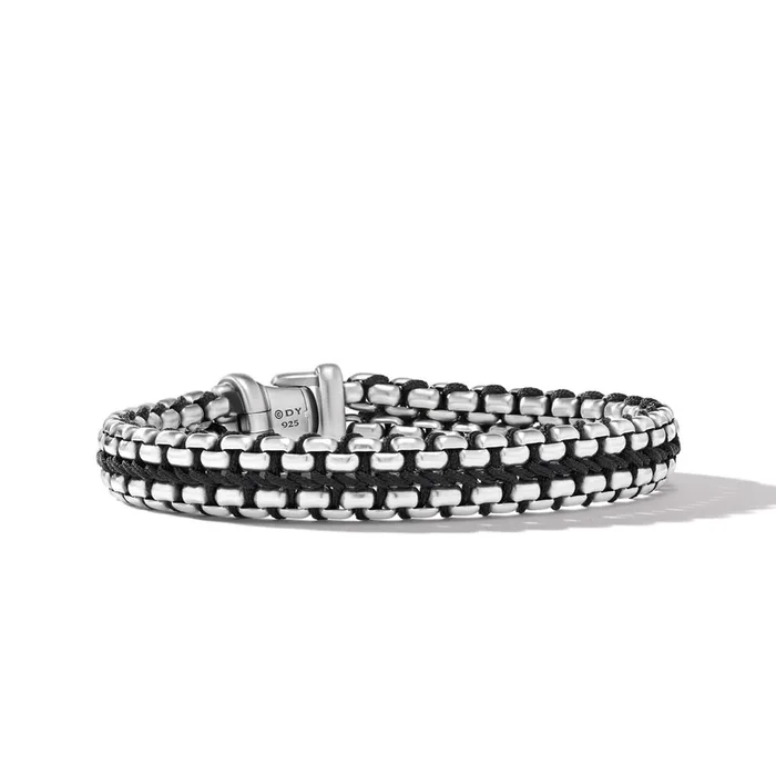 Woven Box Chain Bracelet in Black