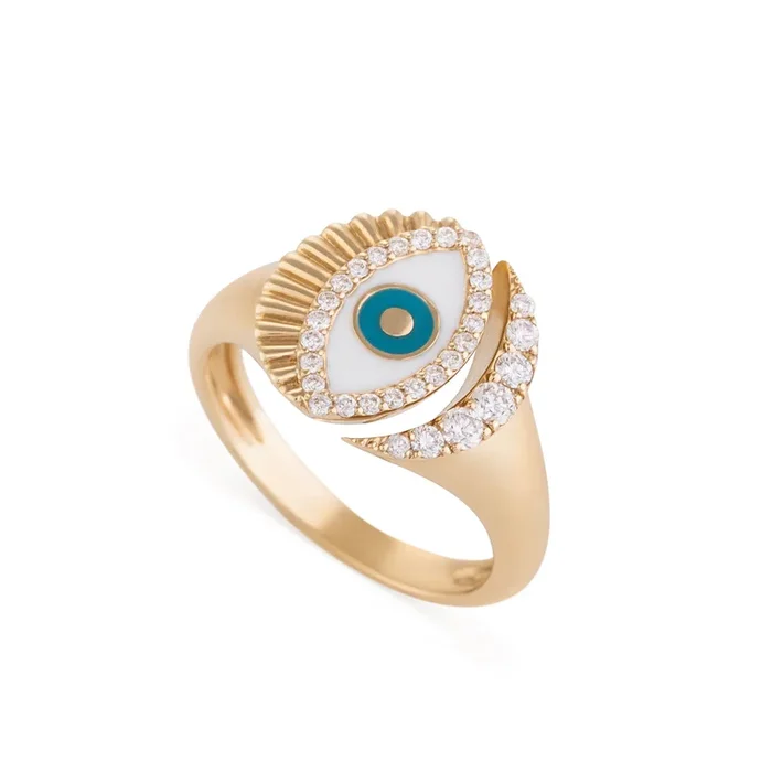 Written in the Stars Evil Eye Pinky Ring