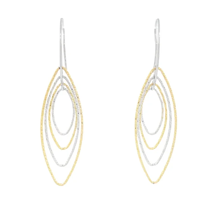 Yellow & White Marquis Motion Earrings