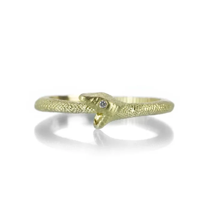 Yellow Gold Ouroboros Snake Ring