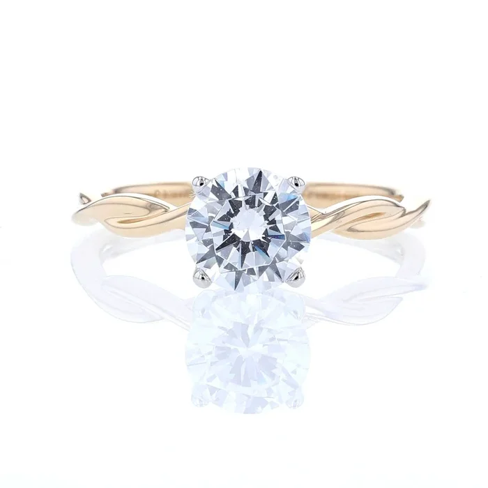 Yellow Gold Twist Solitaire Engagement Ring