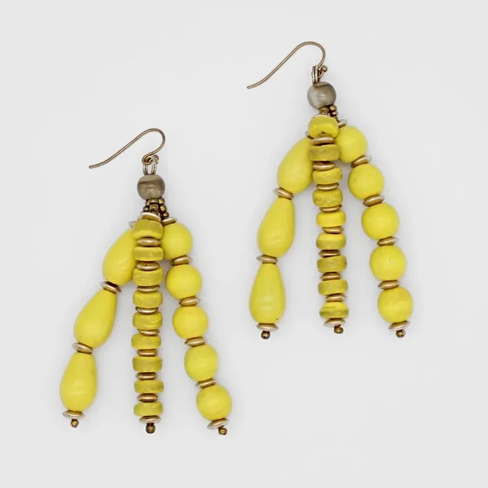 Yellow Multi Strand Simone Earrings