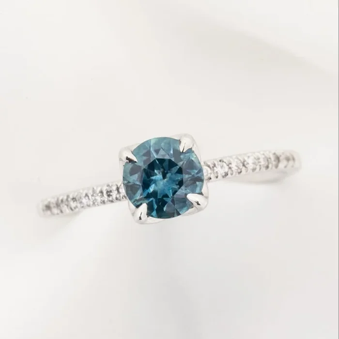 【一点物】マリアリング ・1.03ct・加熱モンタナ産ブルーサファイア・K14WG