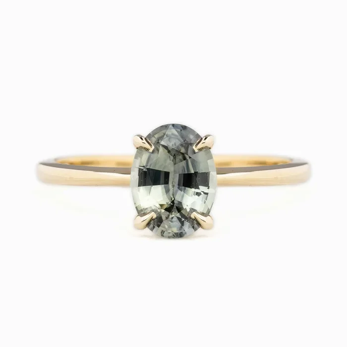 【一点物】ジェーンリング ・1.47ct・非加熱マダガスカル産グレーブルーサファイア・K14YG