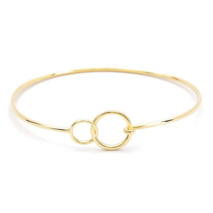 You & Me bangle 6.5 inch Bangle Bracelet in 14K Yellow Gold