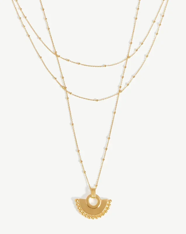 Zenyu Fan Chain Necklace Set | 18k Gold Vermeil