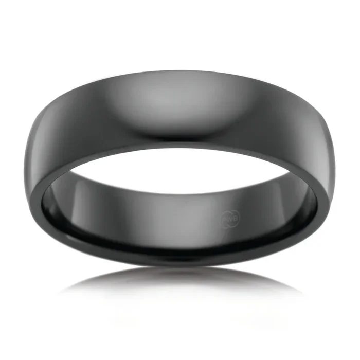 Zirconium 6mm Gents Ring Polish Finish