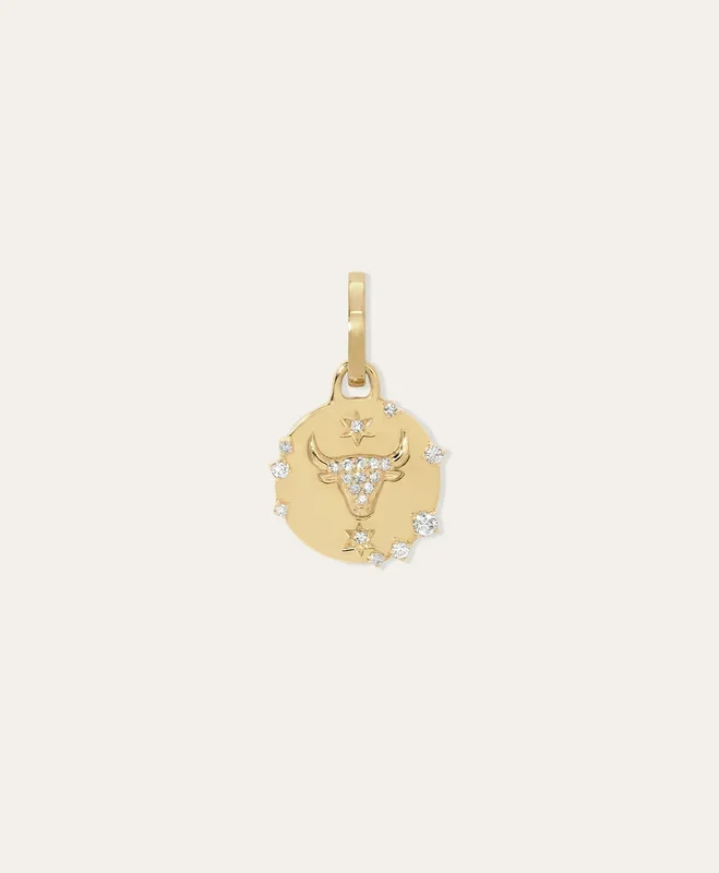 Zodiac Diamond Taurus Hinged Charm